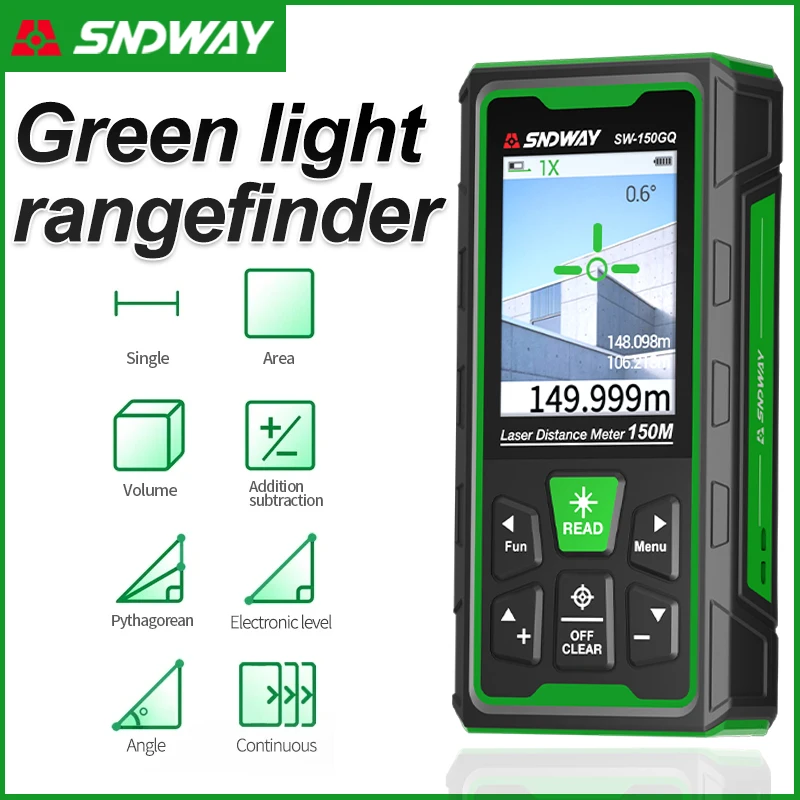Industrial Laser Rangefinder - Pengukur Jarak Laser Hijau Digital 150m